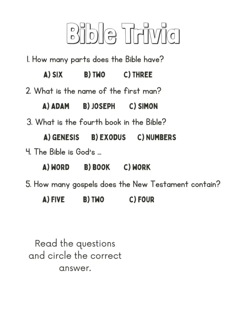 Top 5 Free Bible Activity Pages for you!