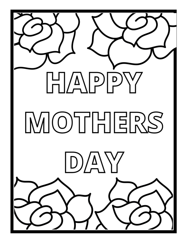 Happy Mothers Day Colouring Pages