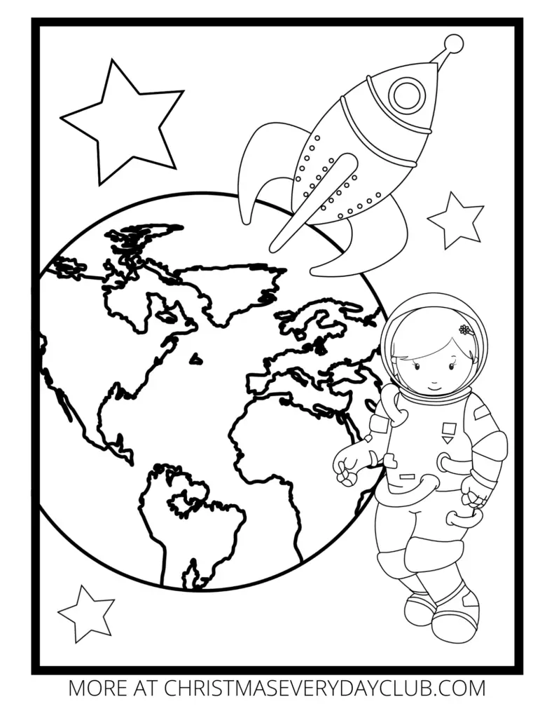 Free Space Colouring Pages