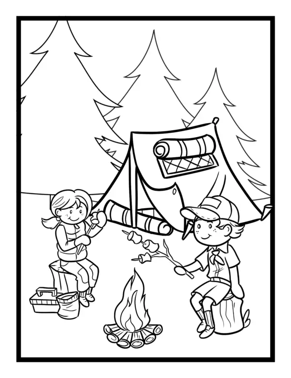 Free Camping Coloring Pages For The Little Adventurers - Christmas ...