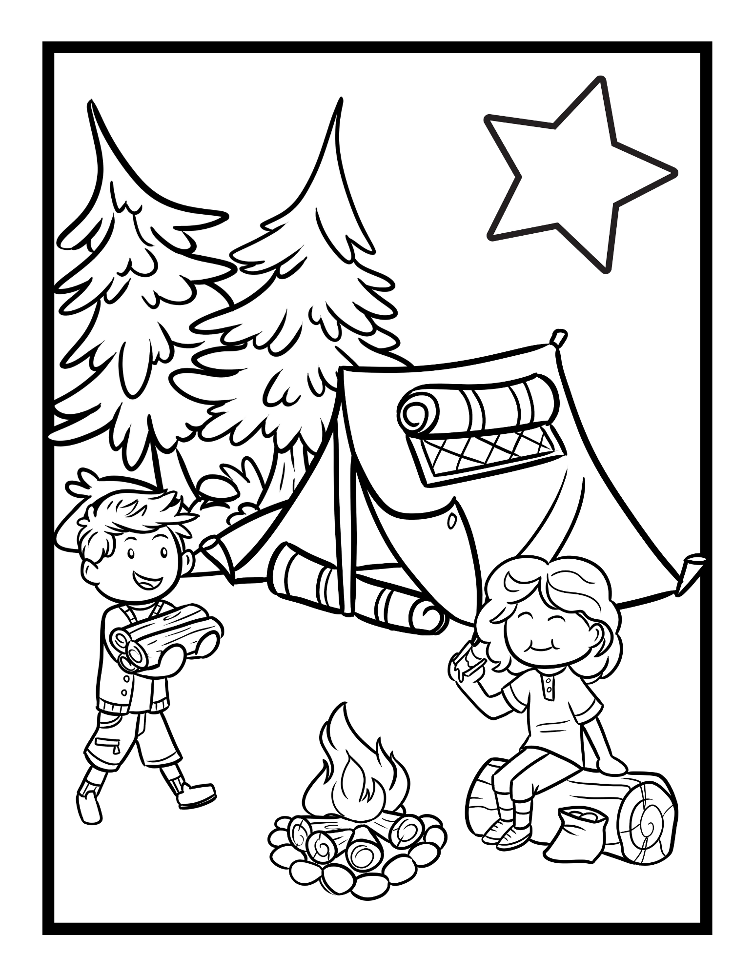 Free Camping Coloring Pages For The Little Adventurers - Christmas ...