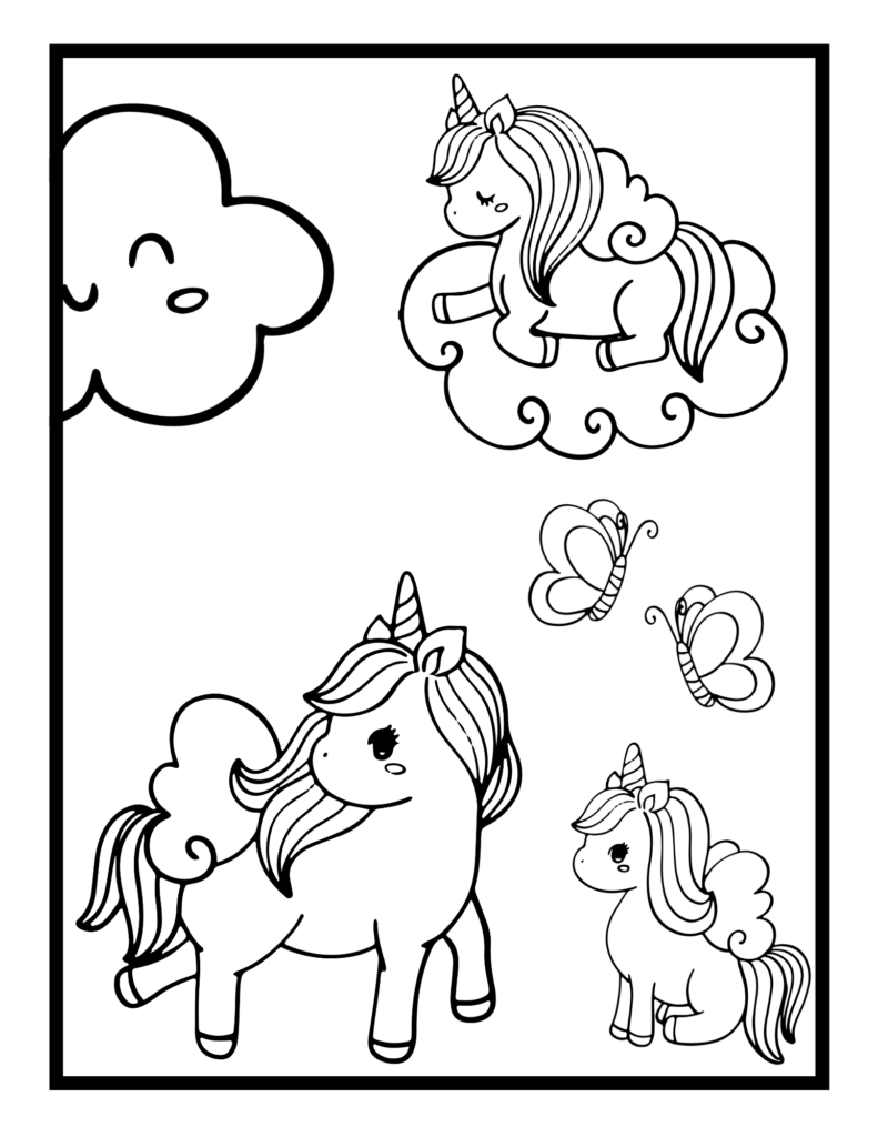 Free Unicorn Colouring Pages