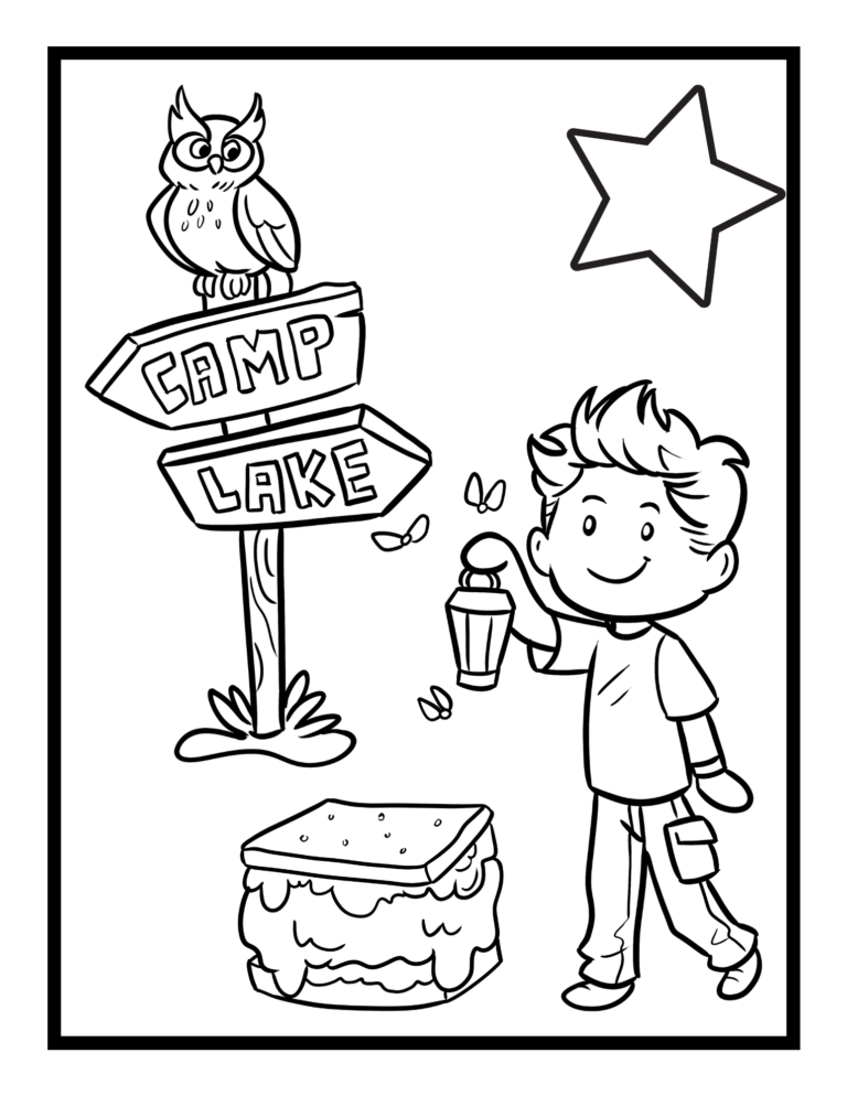 Camping Colouring Pages