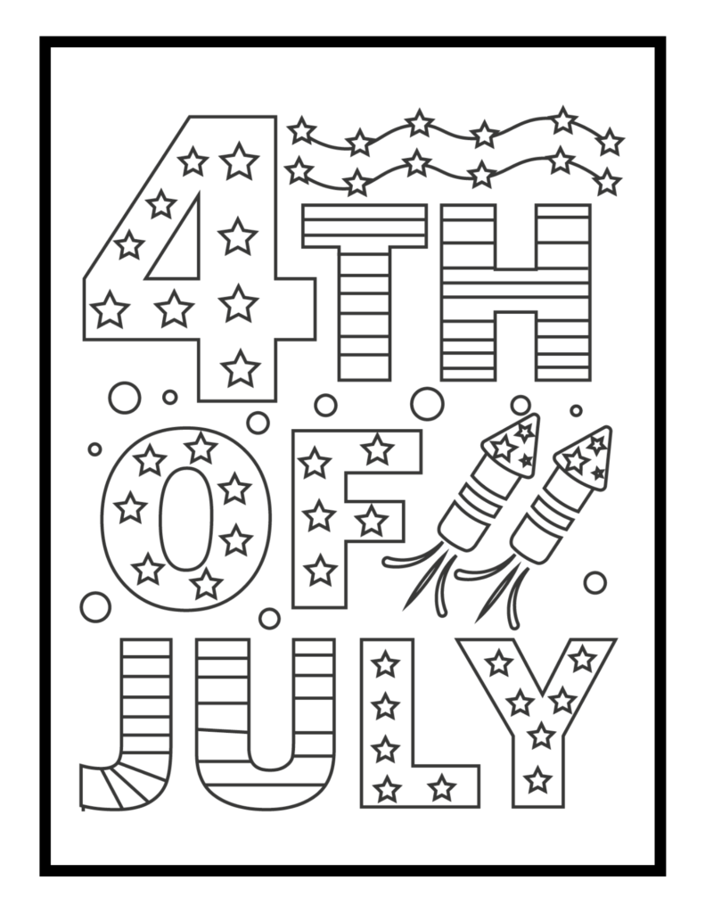 4th of July Colouring Pages