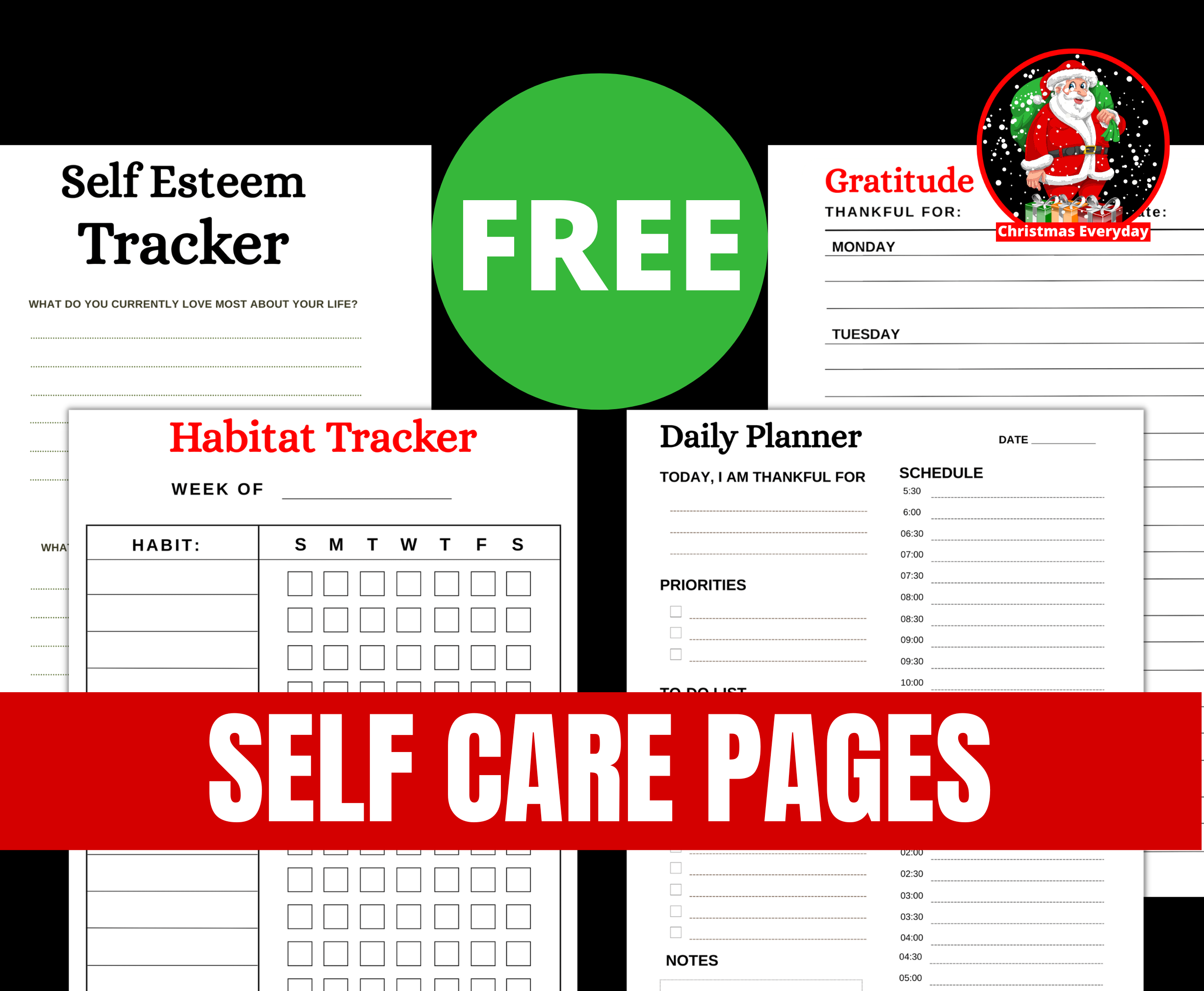 8 Free Self Care Printables For Every Day Use - Christmas Everyday Club