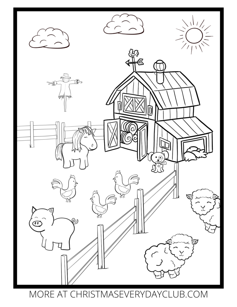 Free Farm Animals Colouring Pages