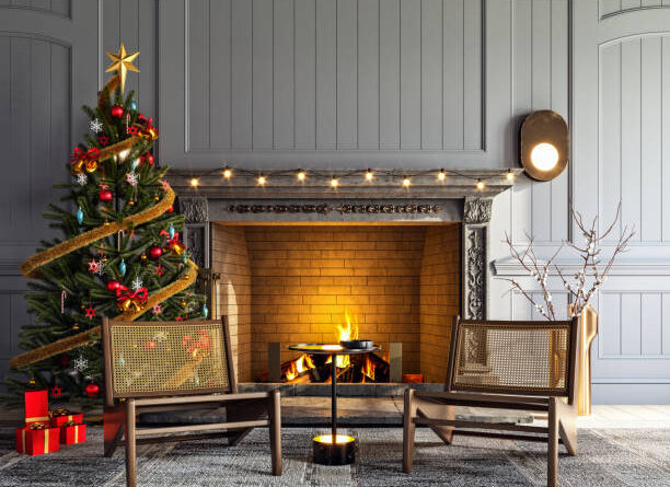 Decorate Christmas Fireplace