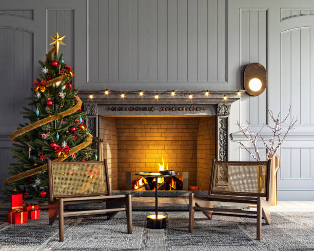 Decorate Christmas Fireplace