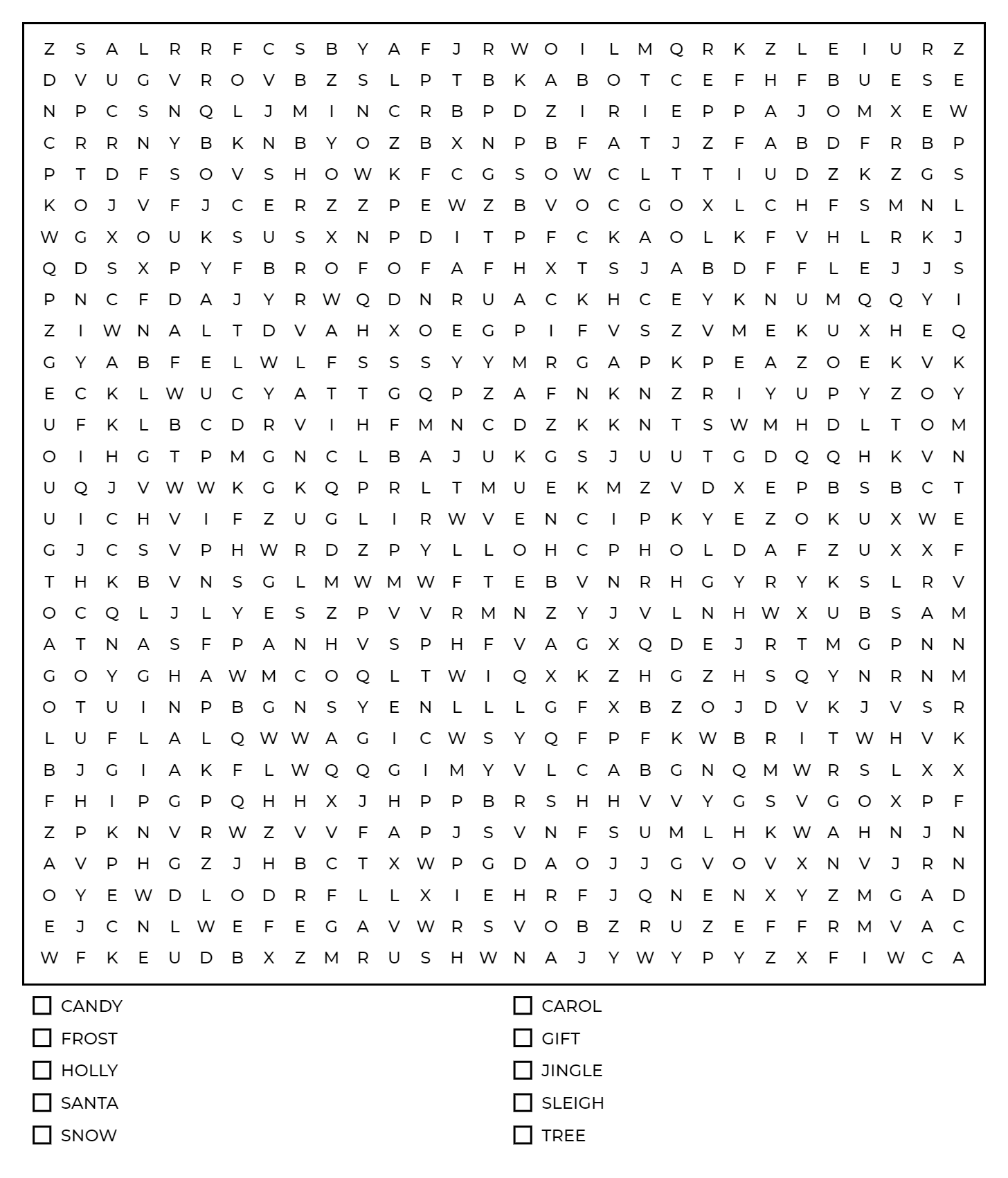 Festive Jingles Word Search Puzzles