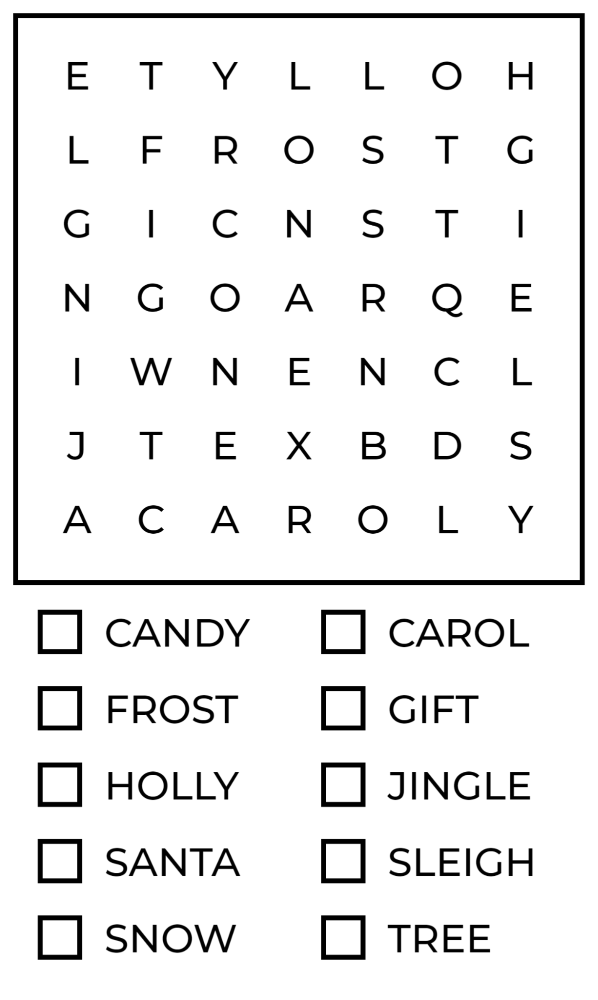 Festive Jingles Word Search Puzzles