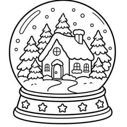 Snow globe colouring page