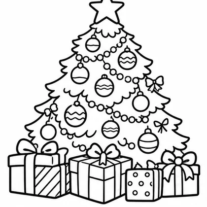 Christmas tree colouring page